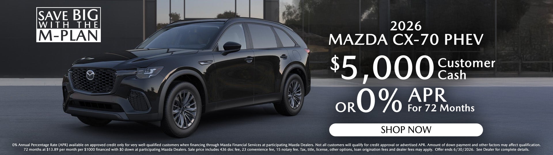2026 Mazda CX-70 PHEV $5000 costomer Cash or 0% for 72 month