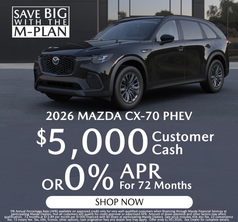 2026 Mazda CX-70 PHEV $5000 costomer Cash or 0% for 72 month